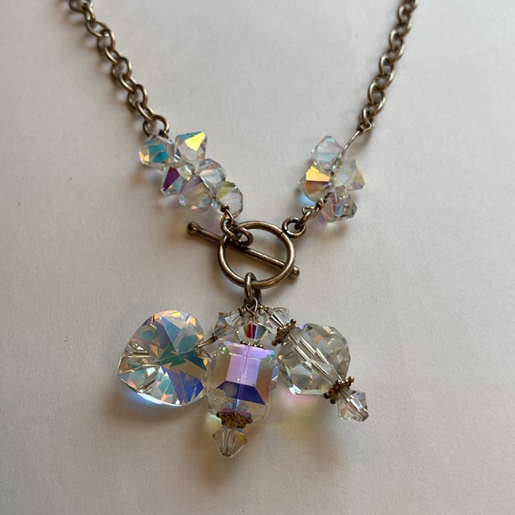 Chunky Sterling & AB Crystal Candy toggle necklace - Picture 5 of 17